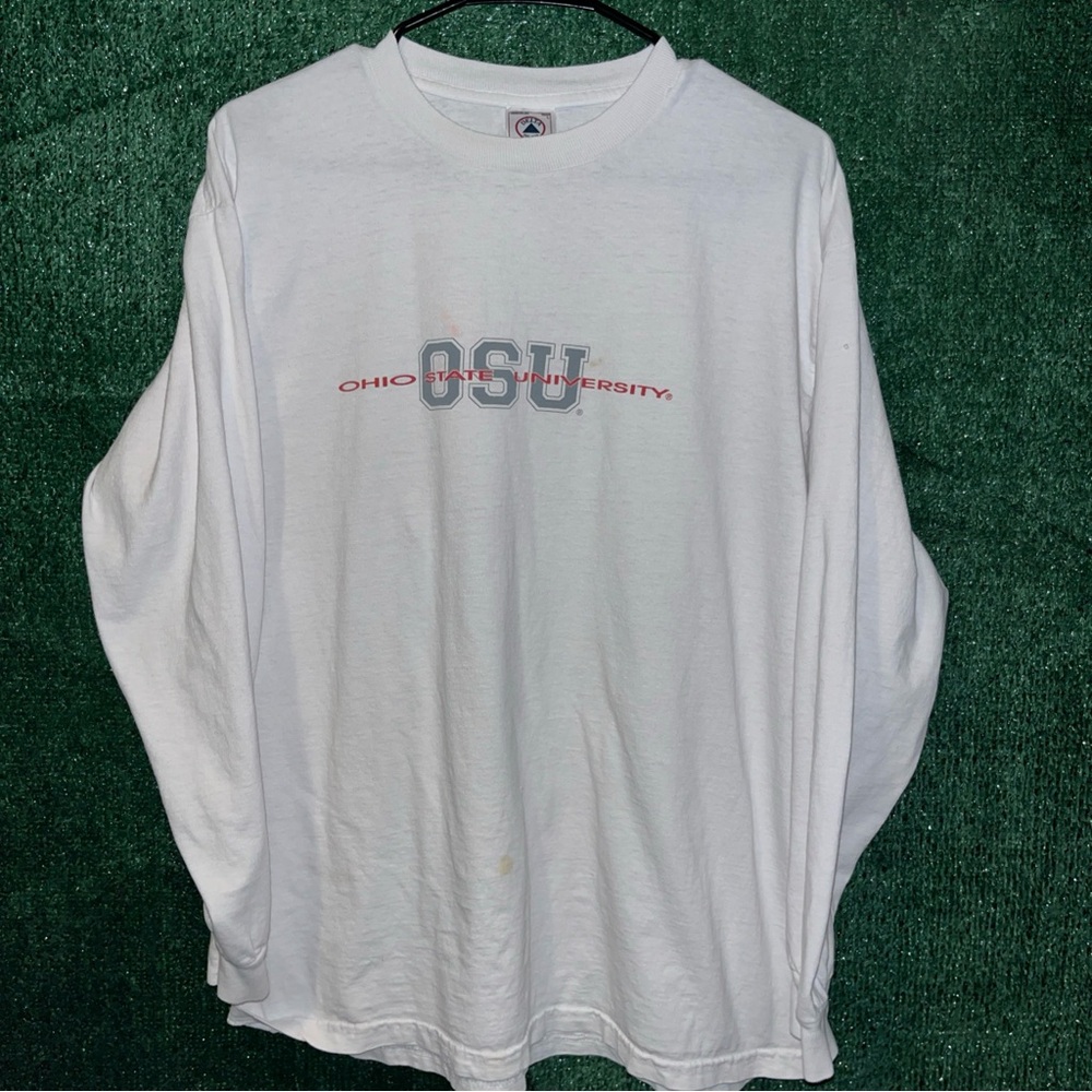 Ohio State University DISTRESSED Y2K Longsleeve Shirt L Delta tag NCAA College
